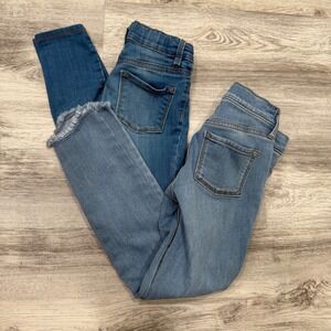 Old Navy Girls Size 8 Jeggings Medium Wash Distressed Denim Jeans - Lot of 2